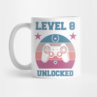 Level 8 Unlocked 8th Birthday Gift for Video Gamers Classic Mug